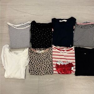 H&M Kids Long Sleeve Tees - Stripes, Polka Dots, Leopard, and Heart Designs